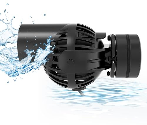 hygger Umwälzpumpe Aquarium, 5000L/H 6W Strömungspumpe Aquarium, 360° Drehbare Powerhead Wellenpumpe Klein Leise Wave Maker mit Starker Magnet Saugbasis für 60–397L Tank