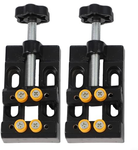 Yuanpgky 2-Piece Drill Press Vise Clamp for Jewelry Making and Watch Repair with 5mm to 50mm Support Range, ABS Plastic Construction in Black and Orange