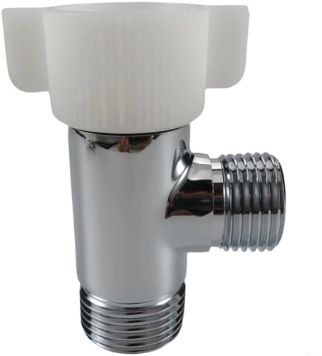 Emiif Messing-T-Ventil für Bidet, 2,2 x 2,2 x 1,27 cm, mit Abschaltung, T-Anschluss für WC-Wasserversorgung (Drei-Wege)