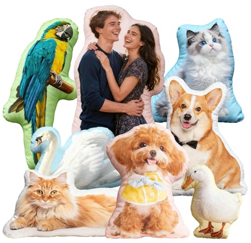 JONZIN Kissen mit Foto Bedrucken Lassen, personalisiertes Kissen mit Bild | Personalisiertes Kissen mit Haustiere, Menschen, Angenehmes Material, Personalisierte Geschenke für Weihnachten, Valentinstag