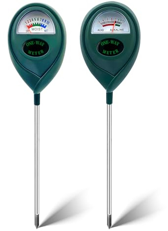 METINFUS 2 STK Bodenmessgeräte, Feuchtigkeitsmessgerät + pH Messgerät, Bodenhygrometer/pH Tester für Pflanzen, Bodentest Kit Werkzeug für Garten, Rasen, Bauernhof, Keine Batterien erforderlich(Grün)