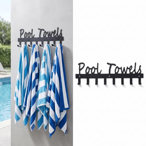 SUPVOX Porte-Serviettes Métal Crochets Q pour Piscine et Extérieur, Porte-Manteau Mural Résistant pour Serviettes et Vêtements, Bord Piscine