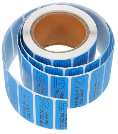 SUPVOX 500 Pcs Waterproof Rectal Use Stickers Labels 0.5 X 1.5 Inch Roll Removable Prank Stickers for Adults Party and Office Fun