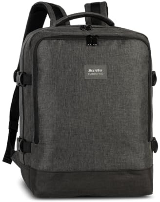 BestWay Reiserucksack Cabin Pro Small Unisex Handgepäck Rucksack Ryanair Eurowings 40x30x20 cm mit Laptopfach 15 Zoll, Organizer, under seat, – ideal für Flugreisen & Wochenendtrip