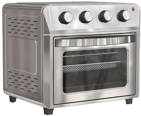 24L Air Fryer Oven 1600W Silver Touch Screen Mini Oven With Adjustable Temperature Timer Oil Free Cooking For Bake Roast Grill Kitchen