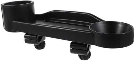 Walker Storage Tray with Phone Holder, Black Plastic Universal | Zimmer Frame with Tray, Detachable Portable Design, Adult Mobility Accessory for Walker Use