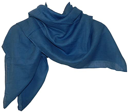 Halstuch blau Baumwolle 100x100 cm einfarbig Tuch uni jeansblau Schultertuch Kopftuch Accessoire