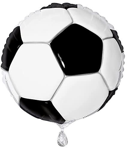 3D Black & White Soccer Ball Foil Balloon (45cm) 1 Piece - Perfect for Sports-Themed Parties and Events