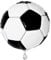 Unique Party - 27318 - Ballon à L'hélium - Football - 45 Cm, Noir/Blanc