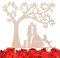 LOVENJOY Tortendeko Hochzeit Cake Topper Holz Küssen Brautpaar mit Hund und Katze für Hochzeitstorte Deko, Geschenkbox