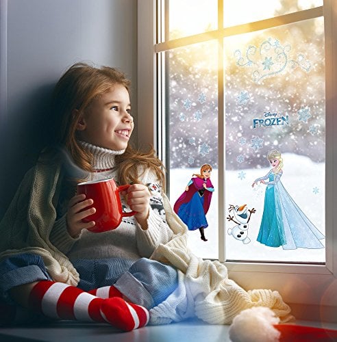 Komar Window-Sticker | Frozen Snowflake | 31 x 31 cm, 2 Bogen | Kinderzimmer, Mädchenzimmer, Fenstersticker, Fensteraufkleber, Wanddeko, Wandbild, Wandtattoo | 16408