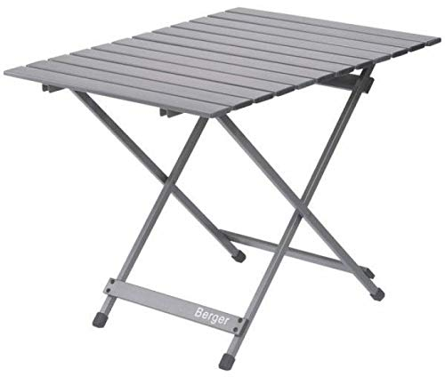 BERGER Treviso Klapptisch | Ultraleichter Aluminium Campingtisch klappbar | Faltbarer Beistelltisch Camping Tisch Gartentisch Wetterfest, stabil & belastbar bis 30 kg | 50x50 cm | Inkl. Tragetasche