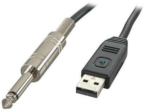 ICT Cavo USB 2.0 A Jack 6,5 per Chitarra-Basso, Compatibile con GUITAR COMBO, Audacity, GTR3 GuitarRig3, ReavalerMKIII, Plug and Play