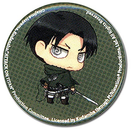 Great Eastern Entertainment Attack on Titan Sd Levi Button, 3,2 cm