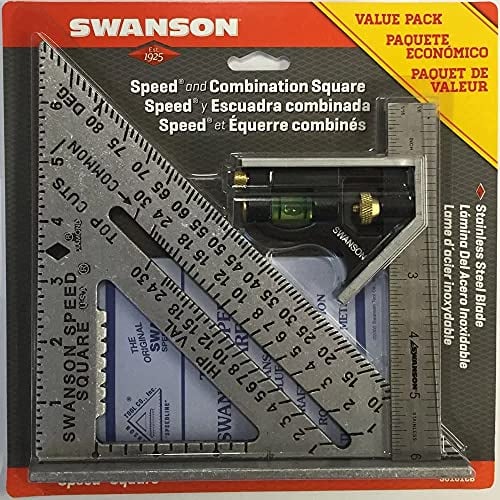 Swanson Tool S0101CB Geschwindigkeits-Quadrat-Layout-Tool mit blauem Buch und und Kombinationswinkel Value Pack