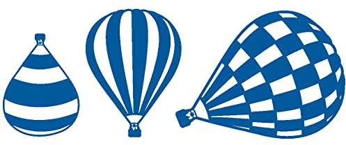 Samunshi® Heißluftballon Wandtattoo Ballon 3er Set 100 x 38cm enzian