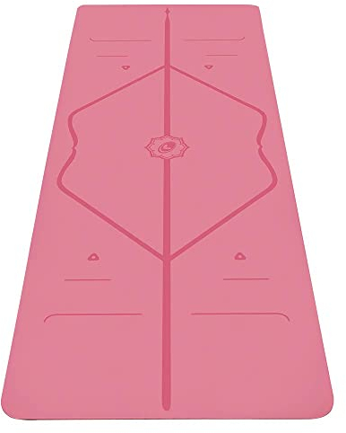 Liforme Travel Yogamatte - Die Umweltfreundlichste, rutschfeste Yogamatte der Welt Mit Dem Originalen Einzigartigen Ausrichtungsmarkierungssystem - Biologisch Abbaubare Matte Aus Naturkautschuk Rosa