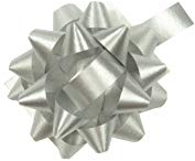 10 Geschenkschleifen Rosetten 4cm Silber