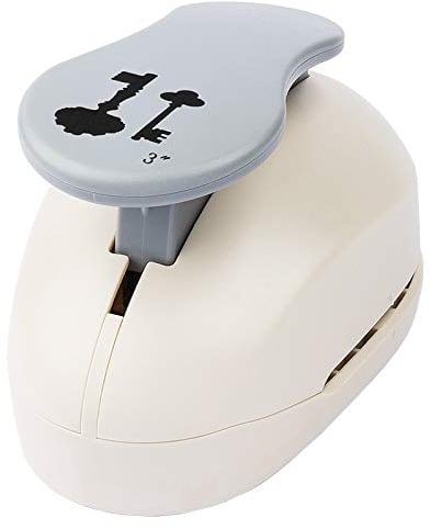 Ideen mit Herz Jumbo-Stanzer, Schlüssel, Motivgröße: 6,5cm x 4,9cm | Motiv-Locher für Papier | Geschenkanhänger & Karten basteln | Hochzeit, Verlobung, Umzug, Einzug etc. | extra groß