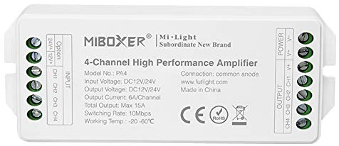 LGIDTECH PA4 Miboxer 4-Kanal Hochleistungsverstärker DC 12-24V für RGB RGBW SMD 5050 3528 2835 Flexible LED-Lichtleiste