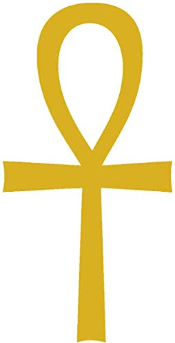 Samunshi® Aufkleber Ankh Tatzenkreuz Kanonenkreuz für Auto Motorrad in 11 Größen und 25 Farben (5x10cm Gold)