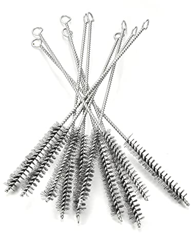 Utoolmart Steel Wire Cleaning Brush, Spiral Power Tube Brush, Steel Wire Tube Brush Cleaning Tool, Tube Bottle Brush, 0.6-inch Diameter 12-inch Length, 10pcs