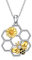 Collier abeille, collier nid d'abeille en argent sterling, collier pendentif abeille géométrique avec tournesol, bijoux cadeaux pour femmes et filles