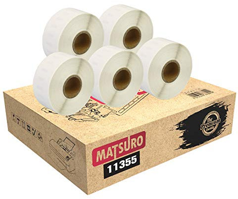 Matsuro Original | Kompatibel Rollen Etiketten Ersatz für DYMO 11355 S0722550 (19 mm x 51 mm | 500 Etiketten pro Rolle | 5-er PACK)