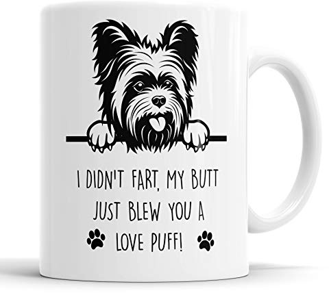 Faithful Prints Yorkie Mug I Didn't My Butt Just Blew You A Love Puff Pet Present Yorkshire Terrier Dog Mum Dad Friend Joke Funny Gift Cup Birthday Christmas, Ceramic Mug
