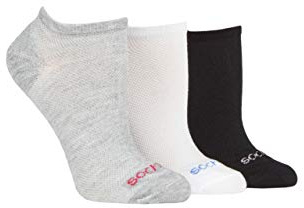 SockShop Ladies Striped, Plain and Mesh Bamboo Trainer Socks Pack of 3 Black/White/Grey Mesh 4-8