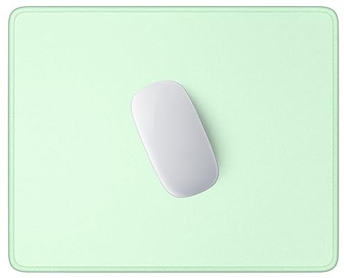 Hsurbtra Mouse Pad, Premium-Textured Square Mousepad 26 x 21 cm, Stitched Edge Anti-Slip Waterproof Rubber Mouse Mat, Pretty Cute Mouse Pad for Office Gaming Laptop Women Kids Lake Green