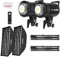 GODOX SL-60W 2x 60W LED Video Light + Ambitful 60 x 90 cm Softbox, Light Stand, Honeycomb Grid, with Remote Control, Suitable for Film Studios, Photo Studios