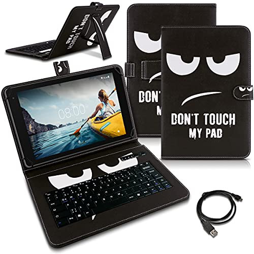 Tablet Hülle kompatibel mit Tabwee T90 / W90 Tasche Tastatur Bluetooth Keyboard QWERTZ Schutzhülle Cover Schutz Case, Farben:Motiv 1