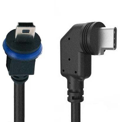 Mobotix S7x Kabel MiniUSB-C auf MiniUSB abgewinkelt-gerade 5m