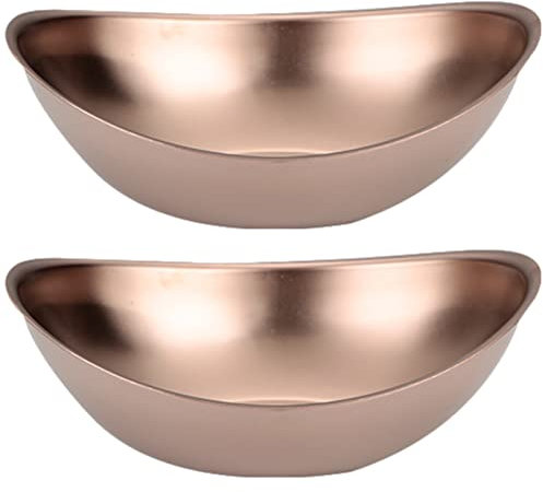 2 pièces Acier Inoxydable Sauce Vaisselle Ovale Spices épices Bol de Service Assiettes Or Rose