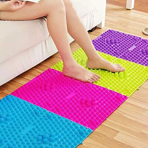 Yobeyi Foot Massage Acupressure Mat Game Foot Reflexology Walking Toe Plate Massage Pad Bathroom Mat Yoga Mat Sports Mat 2 PCS (Pink)