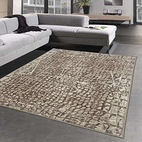 CARPETIA Wohnzimmer Teppich mit modernem Design in beige Größe 200 x 290 cm