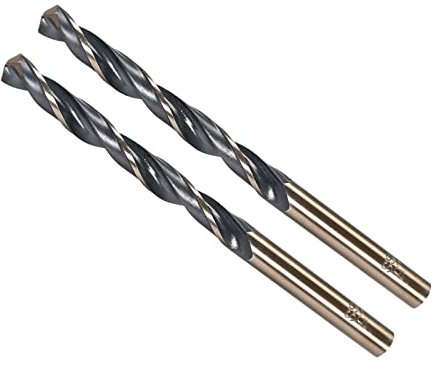 CoCud Twist Drill Bits, 6.5mm Cutting Edge, Titanium & Nitride Coated High Speed Steel 4341 Round Shank - (Applications: for Stainless Steel Drilling Machine), 2-Pieces
