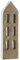IB Laursen - Haus stehend mit 6 Fenstern - Mangoholz - Farbe: Natur/weiß - (LxBxH) 8,5 x 3,3 x 29 cm