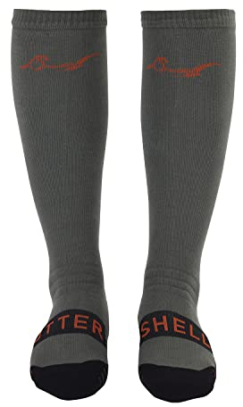 OTTERSHELL Calzino impermeabile di lunghezza del ginocchio del freddo con lana merino Piedi caldi e asciutti quando fa freddo, piove e tira vento. (IT, Numero, 43, 46, Regular, Tall, Verde Militare)