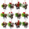Whaline 12 Stück Weihnachtsglocken-Ornament mit Band, Weihnachtsglocke, zum Aufhängen, Glocke mit Tannenzapfen, Beeren für Winter, Urlaub, Weihnachtsbaum, Wand, Tür, Fensterdekoration, Zubehör