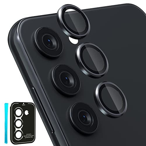 CloudValley Pellicola Fotocamera per Samsung Glaxy S24/ S23 / S23+, [Durezza 9H & Vetro Temperato] Pellicola Vetro Protettivo, Nero