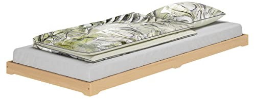 Erst-Holz Niederflurbett Bettrahmen Studenten Futon Bodenbett 90x200 Buche Massivholz V-60.66-09, Ausstattung:ohne Zubehör