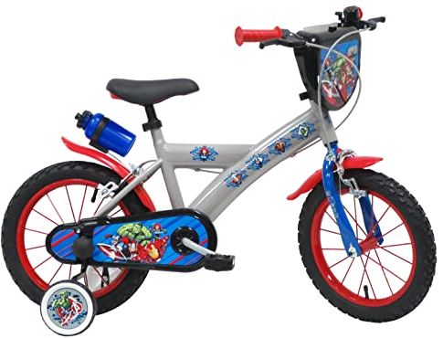 Vélo ATLAS Jungen Kinderfahrrad 14 Zoll Avengers/Marvel Fahrrad, grau, 14''
