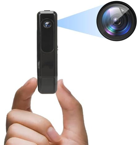 Mini Caméra, Caméras Espion Cachées sans Fil Rechargeables HD 1080p, Caméra Portable à Clip Arrière Portable, Détection de Mouvement et Réduction Intelligente du Bruit