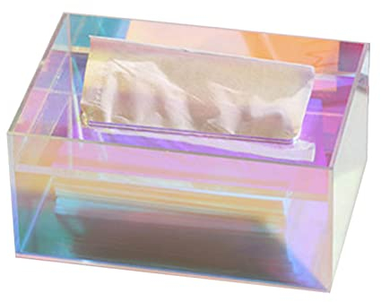 AMONIDA Taschentuchbox-Halter, Rechteck Acryl Bunter Taschentuchbox, Sinkendes Cover, Großer Öffnung, für Toilettendeckel