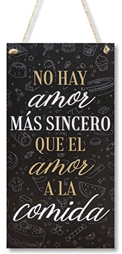 CARISPIBET A quien madruga décoracion para el hogar adorno colgante decorativo para la cocina placa decorativa 30 x 15 cm (No hay amor)