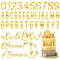 124 Stück Buchstaben für Torte, Goldene Tortendeko, Gold Acryl Spiegelbuchstaben für Torte Deko Zahlen 0-9 und A-Z Großbuchstaben, Kleinbuchstaben a-z für Geburtstag Hochzeit Jubiläum Party Feier