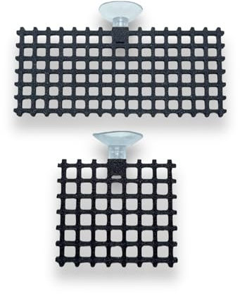 Moosgitter Moosdeck mit Saugnapf für Aquarium Aquascaping Moos Aufsitzerpflanzen (Groß, Schwarz)