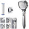 4-Mode Handheld Pressurized Shower Head with Pause Switch, Built-in Power Wash to Clean Tub, Water Saving Adjustable Shower Nozzle Filter for Bathroom (Silver)
